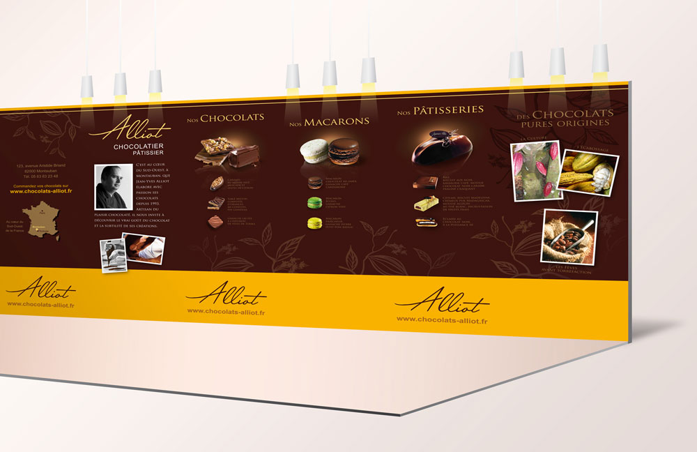 Agence-de-communication-Montauban-82-Couleur-Pollen_Chocolats Alliot création stand